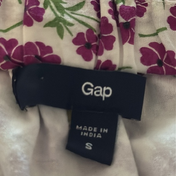GAP floral print strapless tiered Boho peasant cottage cotton maxi dress Sz S - Picture 6 of 9